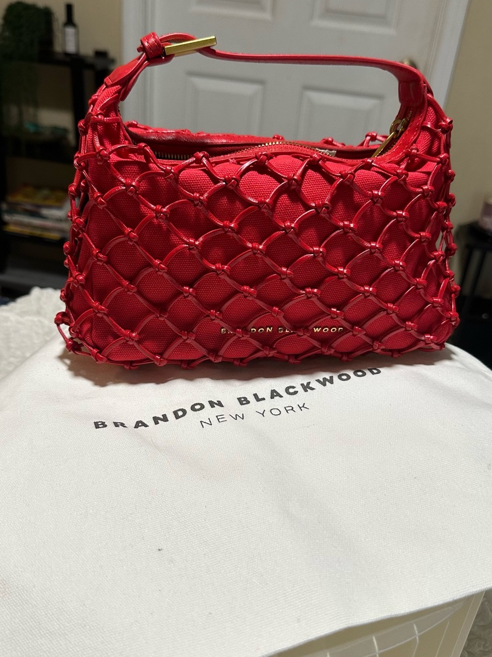 Brandon Blackwood Red Knotted Mini Bag